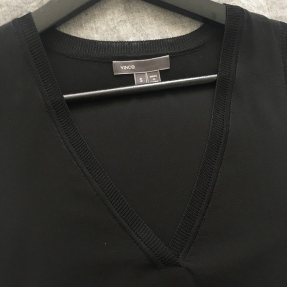Vince Black Silk Sleeveless Tank Shift Midi Dress - Picture 5 of 8